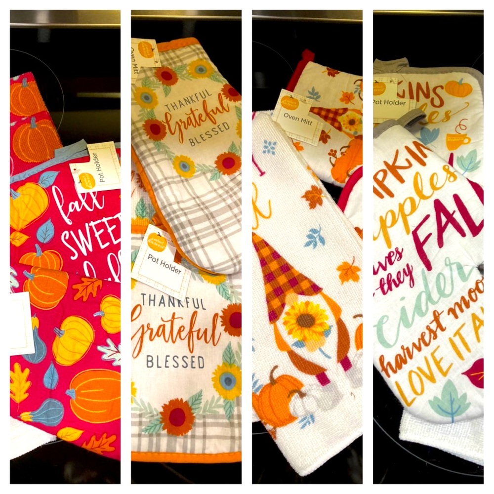 NWT Matching Sets of 4 Fall Kitchen Hand Dish Towels
